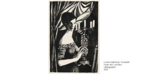 Ursula-Mattheuer-Neustaedt-Dame-mit-Leuchter--Lithographie　-1958